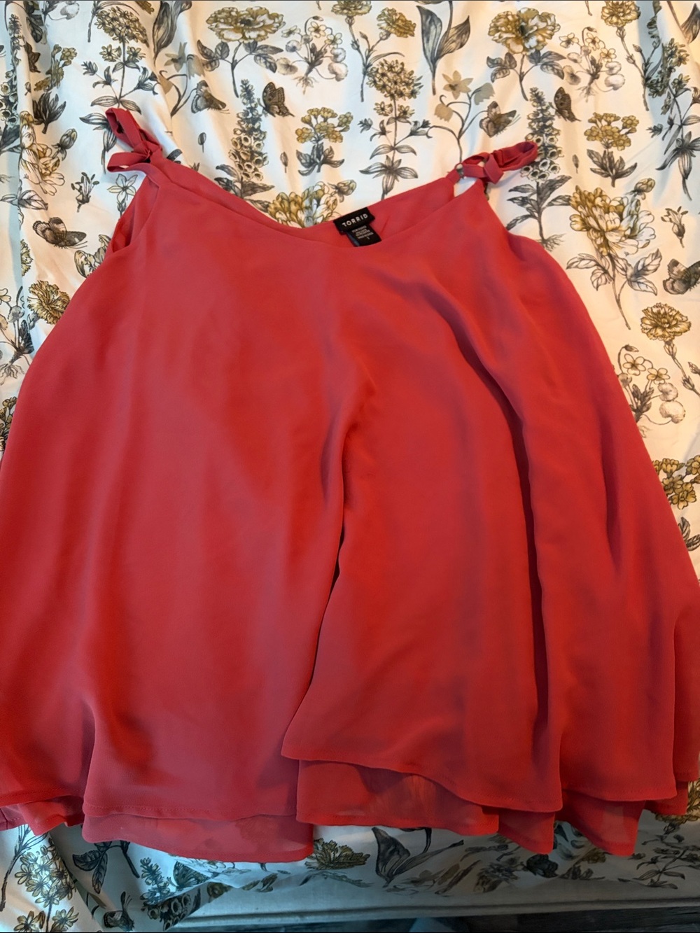 Torrid Sleeveless V-Neck Tie-Shoulder Top‎